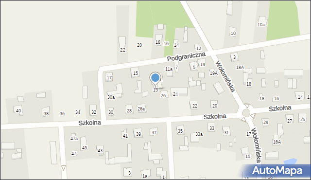 Stanisławów, Podgraniczna, 13, mapa Stanisławów