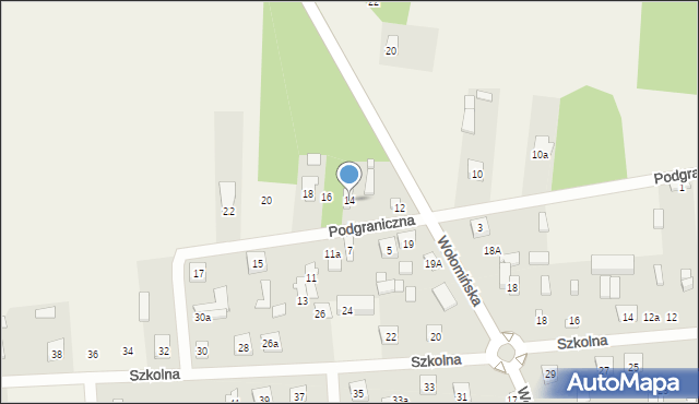 Stanisławów, Podgraniczna, 14, mapa Stanisławów