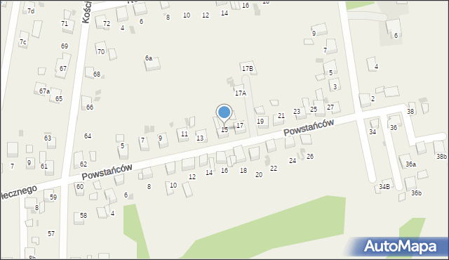 Stanowice, Powstańców, 15, mapa Stanowice