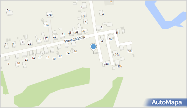 Stanowice, Powstańców, 30a, mapa Stanowice