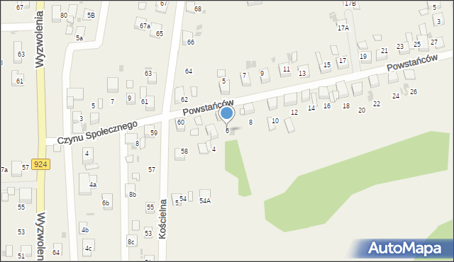 Stanowice, Powstańców, 6, mapa Stanowice