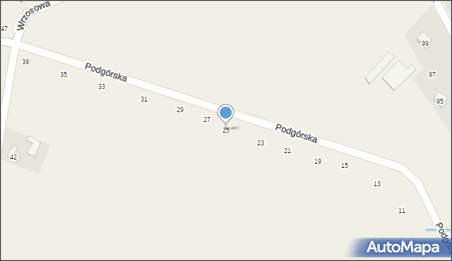 Stara Huta, Podgórska, 25, mapa Stara Huta