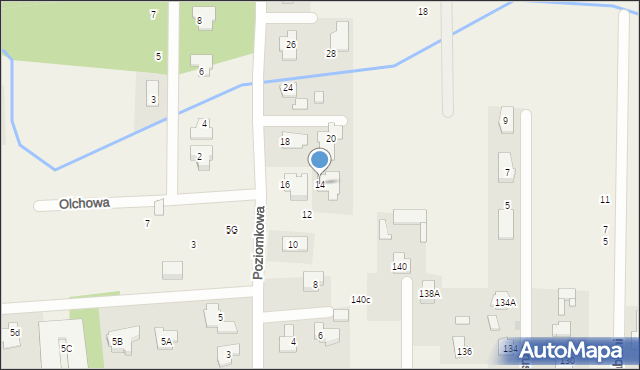 Stara Wieś, Poziomkowa, 14, mapa Stara Wieś