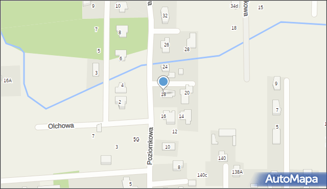 Stara Wieś, Poziomkowa, 18, mapa Stara Wieś