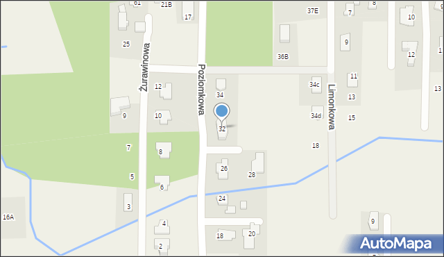 Stara Wieś, Poziomkowa, 32, mapa Stara Wieś