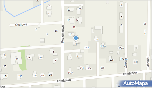 Stara Wieś, Poziomkowa, 8, mapa Stara Wieś