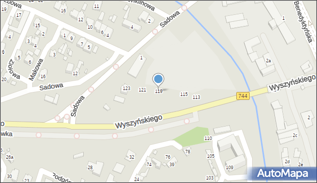 Starachowice, Podgórze, 119, mapa Starachowic