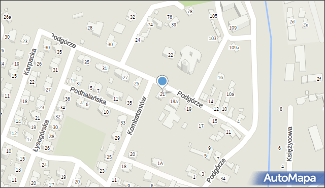 Starachowice, Podgórze, 21, mapa Starachowic