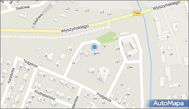 Starachowice, Podgórze, 39, mapa Starachowic