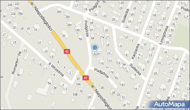 Starachowice, Podgórze, 73, mapa Starachowic