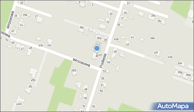 Starachowice, Podlesie, 40, mapa Starachowic