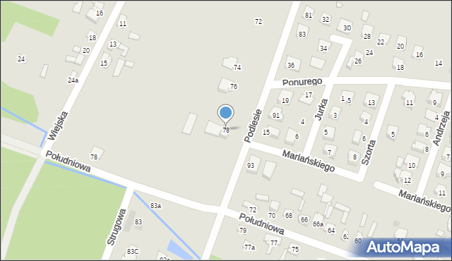 Starachowice, Podlesie, 78, mapa Starachowic