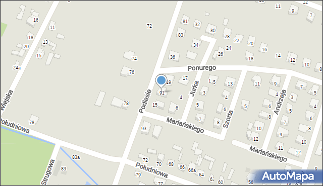 Starachowice, Podlesie, 91, mapa Starachowic