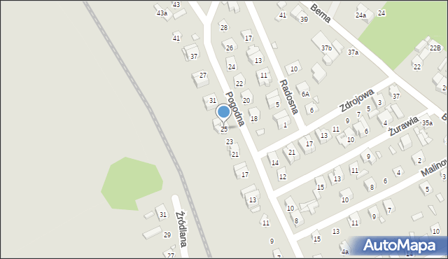 Starachowice, Pogodna, 25, mapa Starachowic