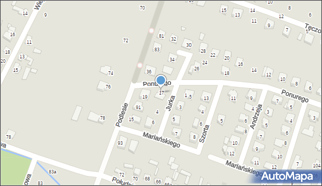 Starachowice, Ponurego, mjr., 17, mapa Starachowic