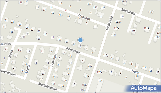 Starachowice, Ponurego, mjr., 6, mapa Starachowic