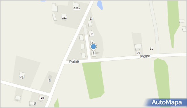 Starcza, Polna, 7, mapa Starcza