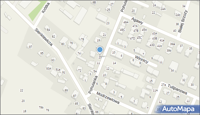 Stare Babice, Pohulanka, 13, mapa Stare Babice