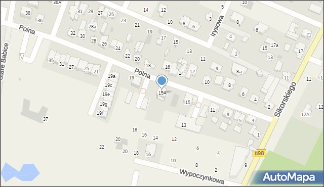 Stare Babice, Polna, 15A, mapa Stare Babice