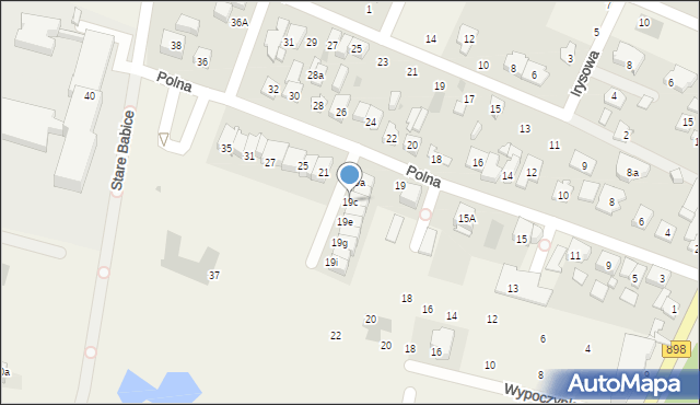 Stare Babice, Polna, 19c, mapa Stare Babice