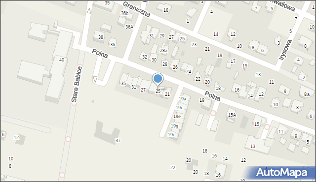 Stare Babice, Polna, 25, mapa Stare Babice