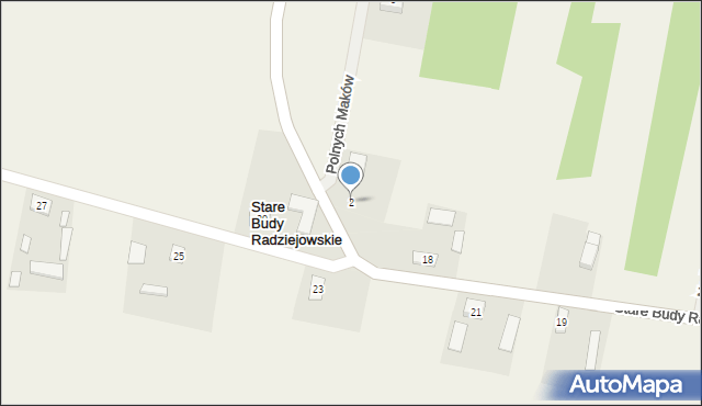 Stare Budy Radziejowskie, Polnych Maków, 2, mapa Stare Budy Radziejowskie