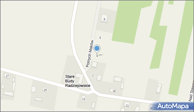 Stare Budy Radziejowskie, Polnych Maków, 4, mapa Stare Budy Radziejowskie