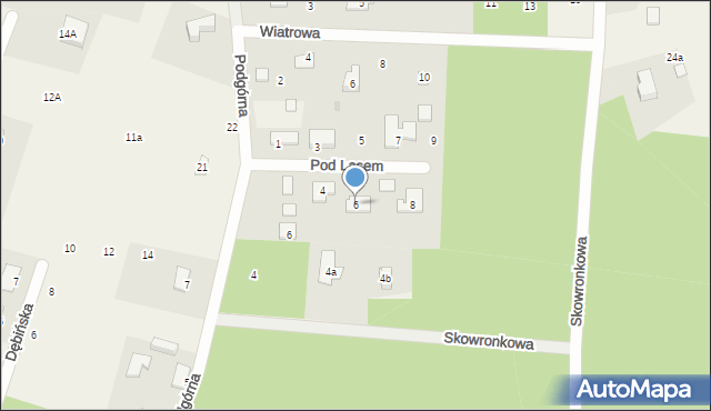 Stare Krasnodęby, Pod Lasem, 6, mapa Stare Krasnodęby