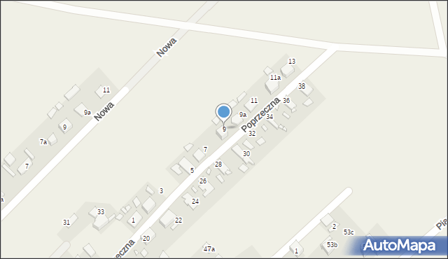 Stare Siołkowice, Poprzeczna, 9, mapa Stare Siołkowice