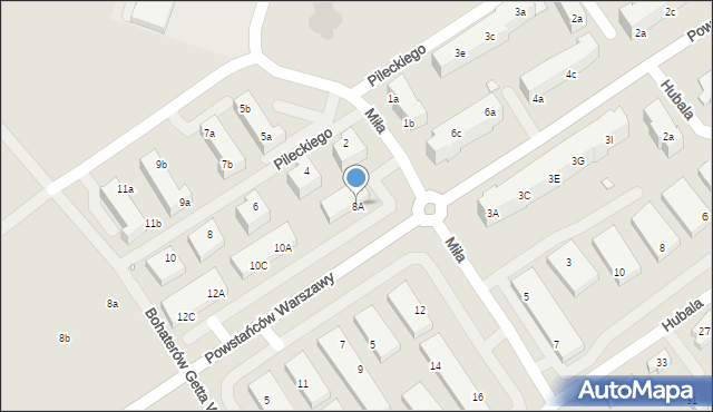 Stargard, Powstańców Warszawy, 8A, mapa Stargard