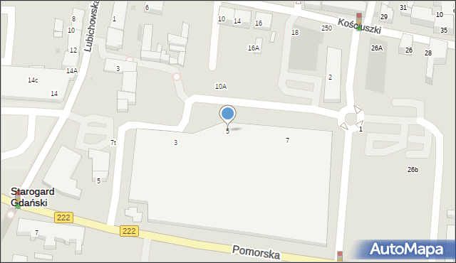 Starogard Gdański, Pomorska, 5, mapa Starogard Gdański