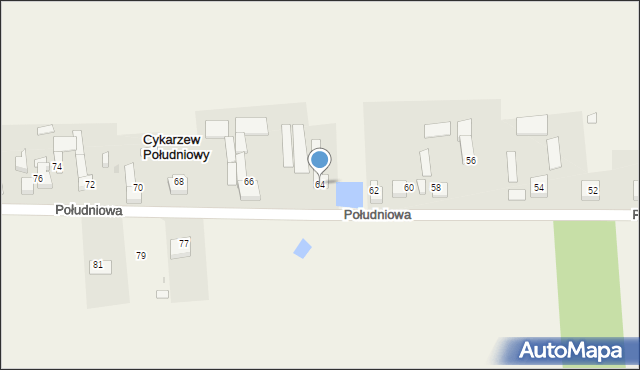 Stary Cykarzew, Południowa, 64, mapa Stary Cykarzew