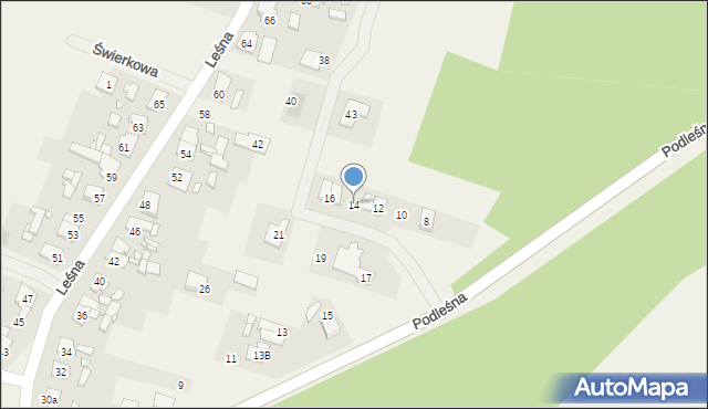 Stary Lubosz, Podleśna, 14, mapa Stary Lubosz