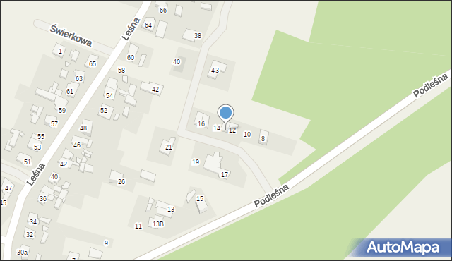 Stary Lubosz, Podleśna, 14a, mapa Stary Lubosz