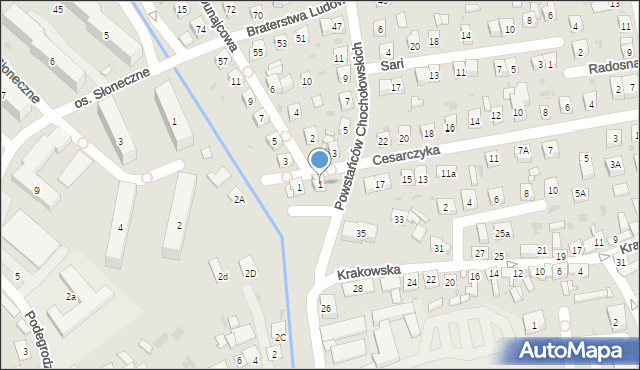 Stary Sącz, Powstańców Chochołowskich, 1, mapa Stary Sącz