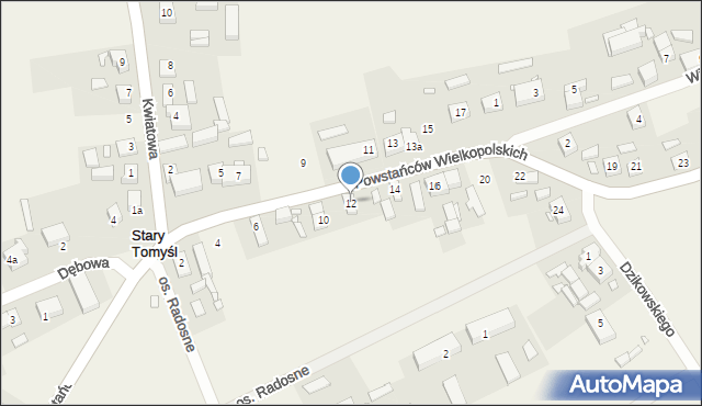Stary Tomyśl, Powstańców Wielkopolskich, 12, mapa Stary Tomyśl