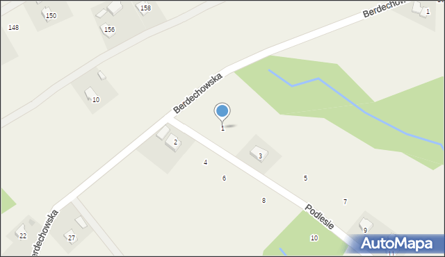 Staszkówka, Podlesie, 1, mapa Staszkówka