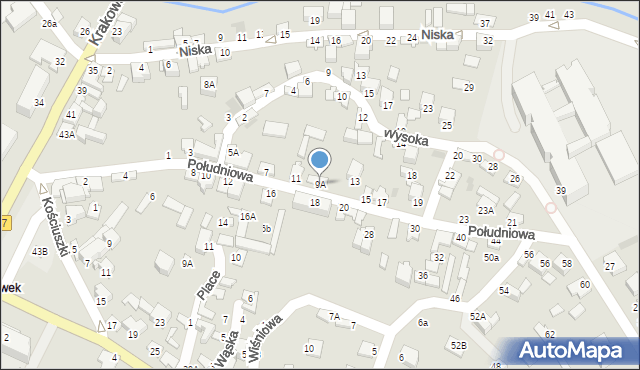 Staszów, Południowa, 9A, mapa Staszów