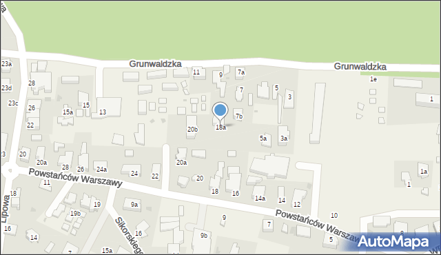 Stegna, Powstańców Warszawy, 18a, mapa Stegna