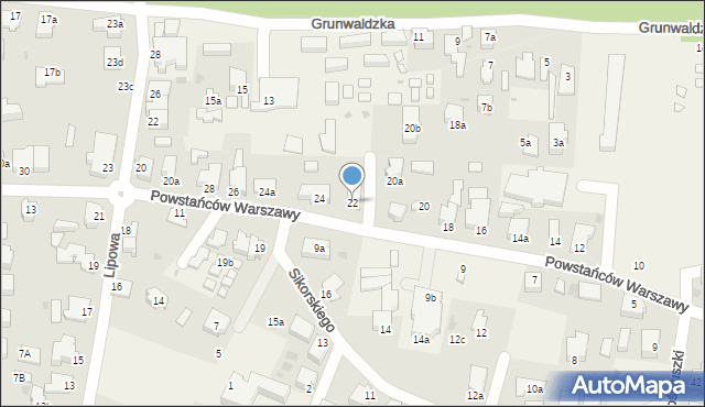 Stegna, Powstańców Warszawy, 22, mapa Stegna