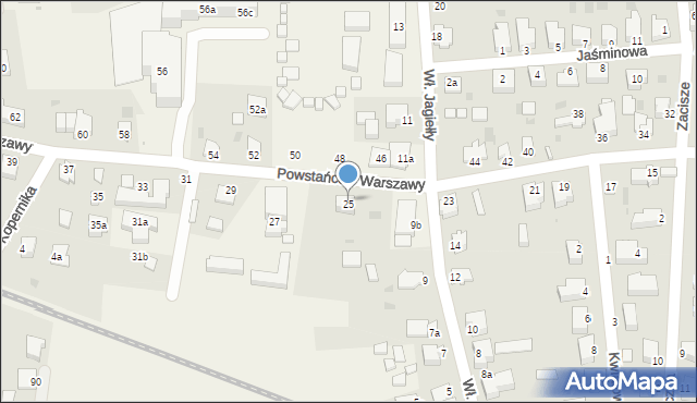 Stegna, Powstańców Warszawy, 25a, mapa Stegna