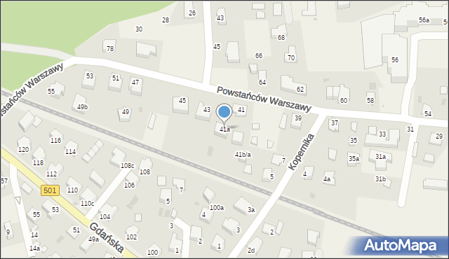 Stegna, Powstańców Warszawy, 41a, mapa Stegna