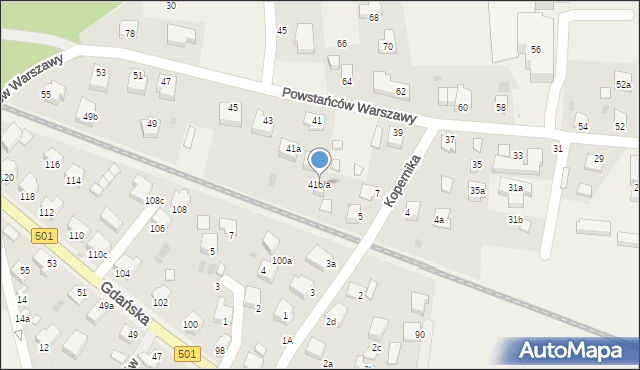 Stegna, Powstańców Warszawy, 41b/a, mapa Stegna