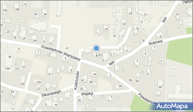 Stegna, Powstańców Warszawy, 8, mapa Stegna