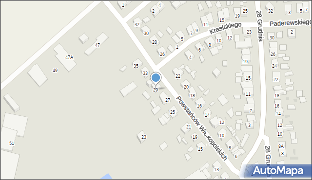 Stęszew, Powstańców Wielkopolskich, 29, mapa Stęszew