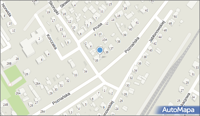 Stęszew, Poznańska, 35a, mapa Stęszew