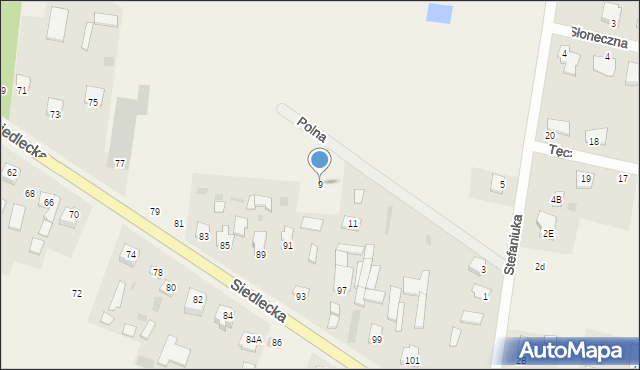 Stok Lacki-Folwark, Polna, 9, mapa Stok Lacki-Folwark