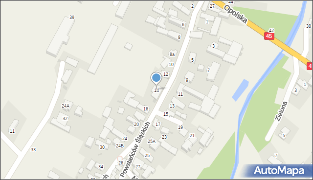 Stradunia, Powstańców Śląskich, 14, mapa Stradunia