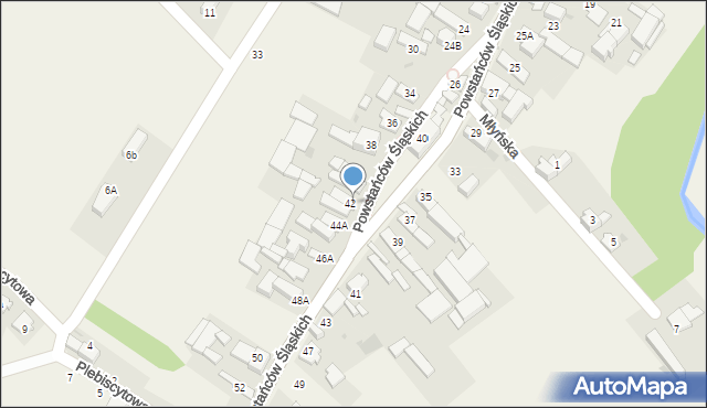 Stradunia, Powstańców Śląskich, 42A, mapa Stradunia