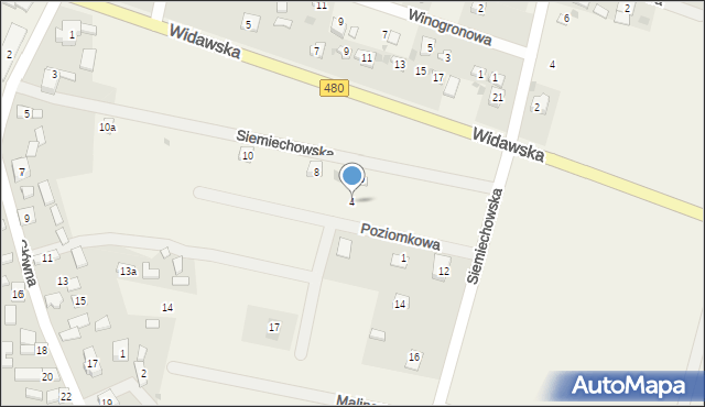 Strumiany, Poziomkowa, 4, mapa Strumiany